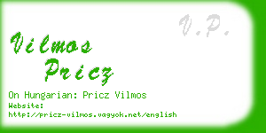 vilmos pricz business card